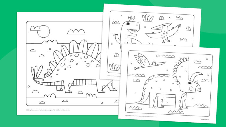Dinosaur coloring page: free download