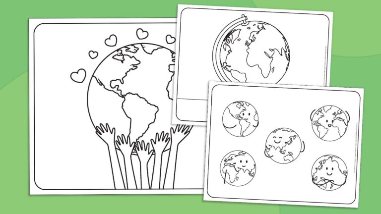 Earth Coloring Page for Kids: Free Printable Templates