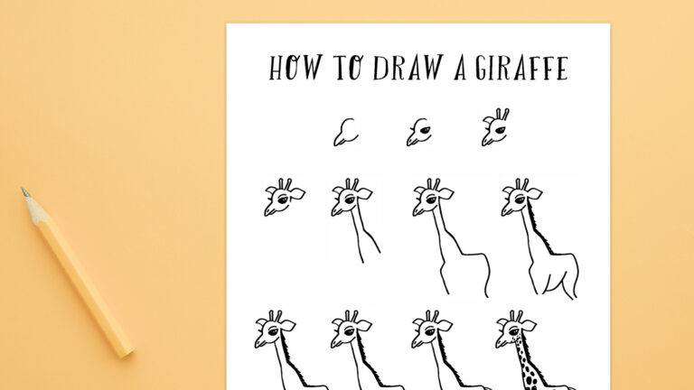 How to Draw a Giraffe (Free Printable + Video)