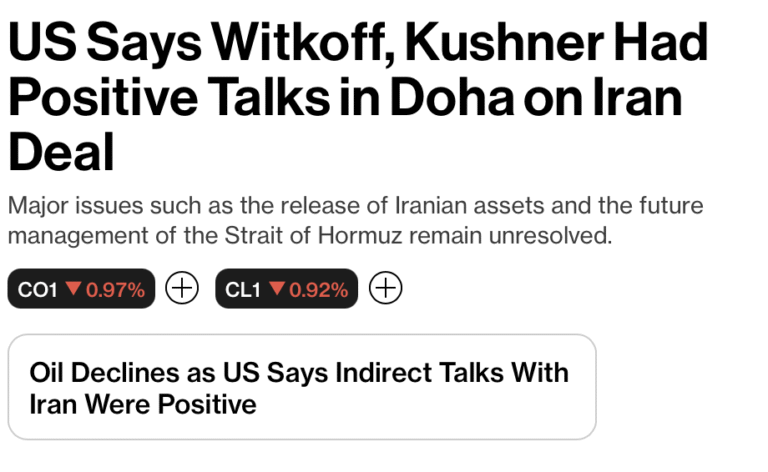 Iran War: Iran Disses Witkoff and Kushner in Doha but Does Not Get $6 Billion in Frozen Assets; Strait of Hormuz Traffic Sub-Par but Continues on Oman Side as Talks Over Future Management Continue